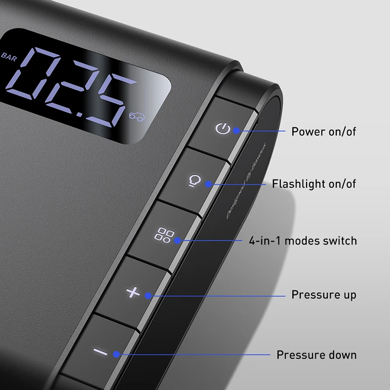 Inflador De Neumáticos Portátil Baseus hasta 150PSI Max