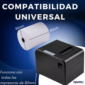 Rollo Térmico 80X80mm (Pack 10 Unidades) Premium Quality 59G