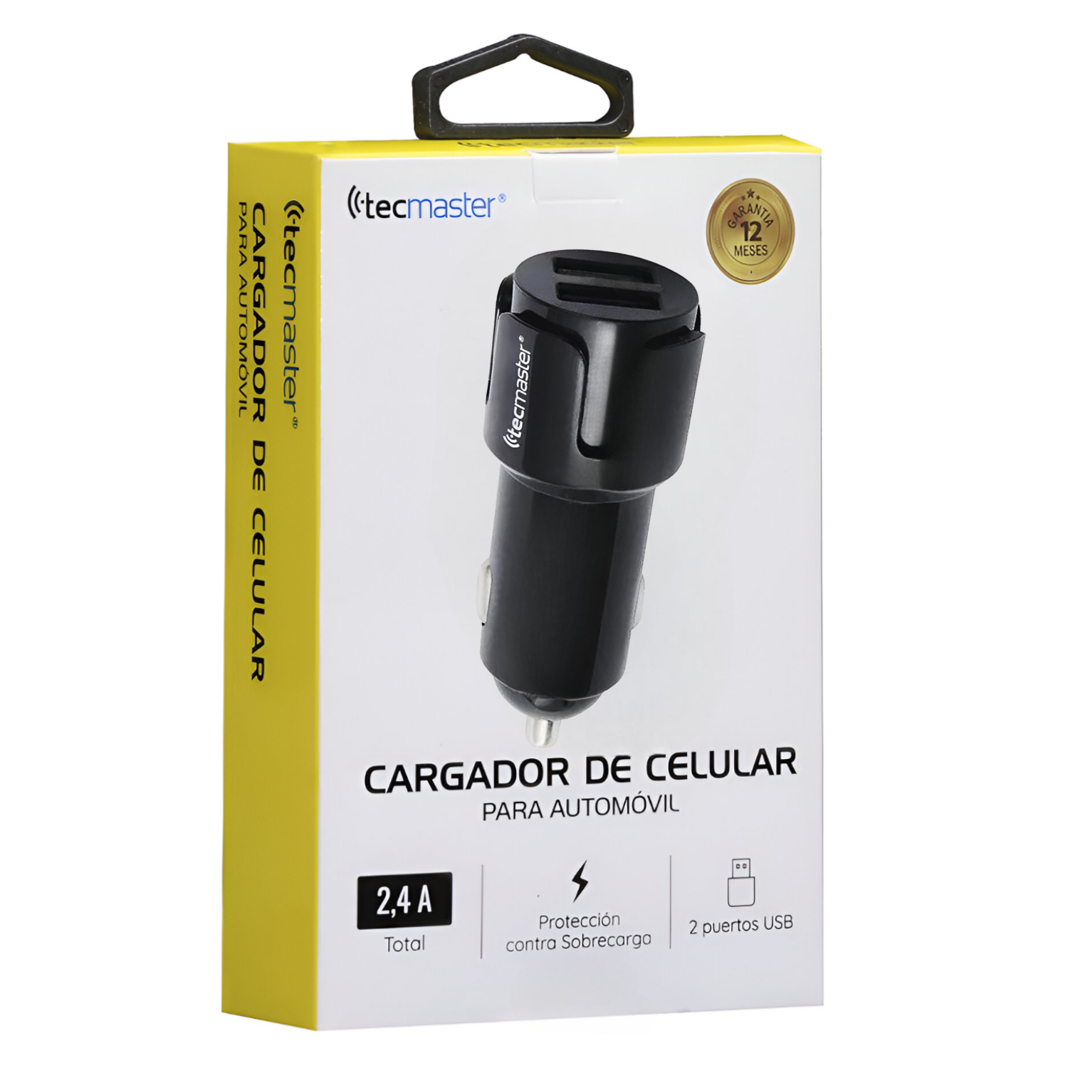 Cargador 12V/24V para Auto Dual USB 2.4A Tecmaster TM-200507