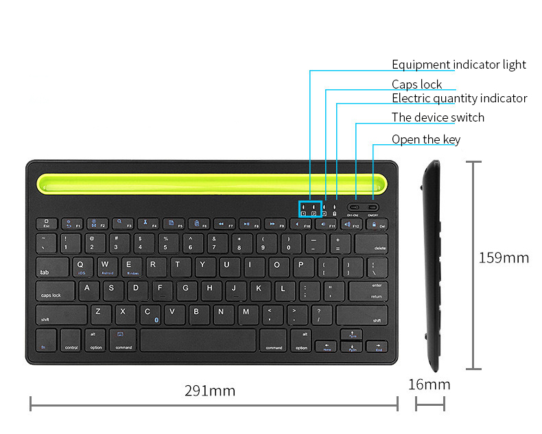 Teclado Inalámbrico Bluetooth Multi Plataformas Recargable