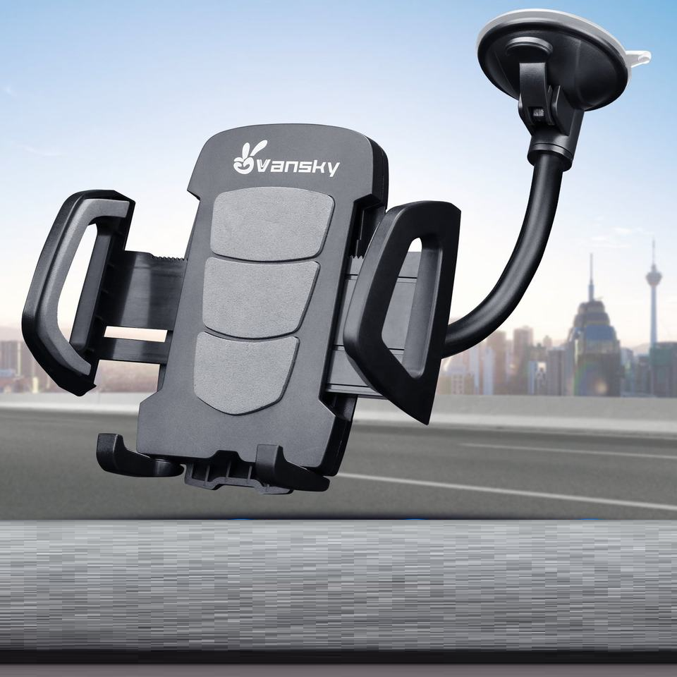 Soporte de Auto para Smartphone con Brazo Telescópico Vidrio