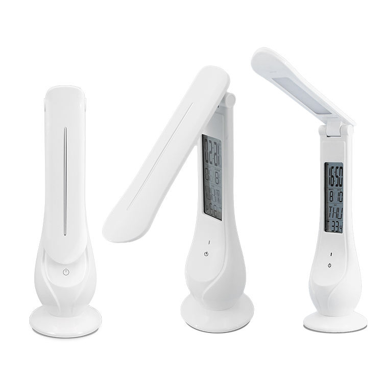 Lampara de Escritorio LED Recargable Touch con Reloj DL368