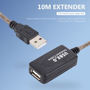 Extensión USB 2.0 Activa de 10Metros Reforzado 480Mbps GC529