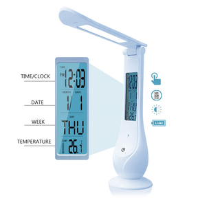 Lampara de Escritorio LED Recargable Touch con Reloj DL368