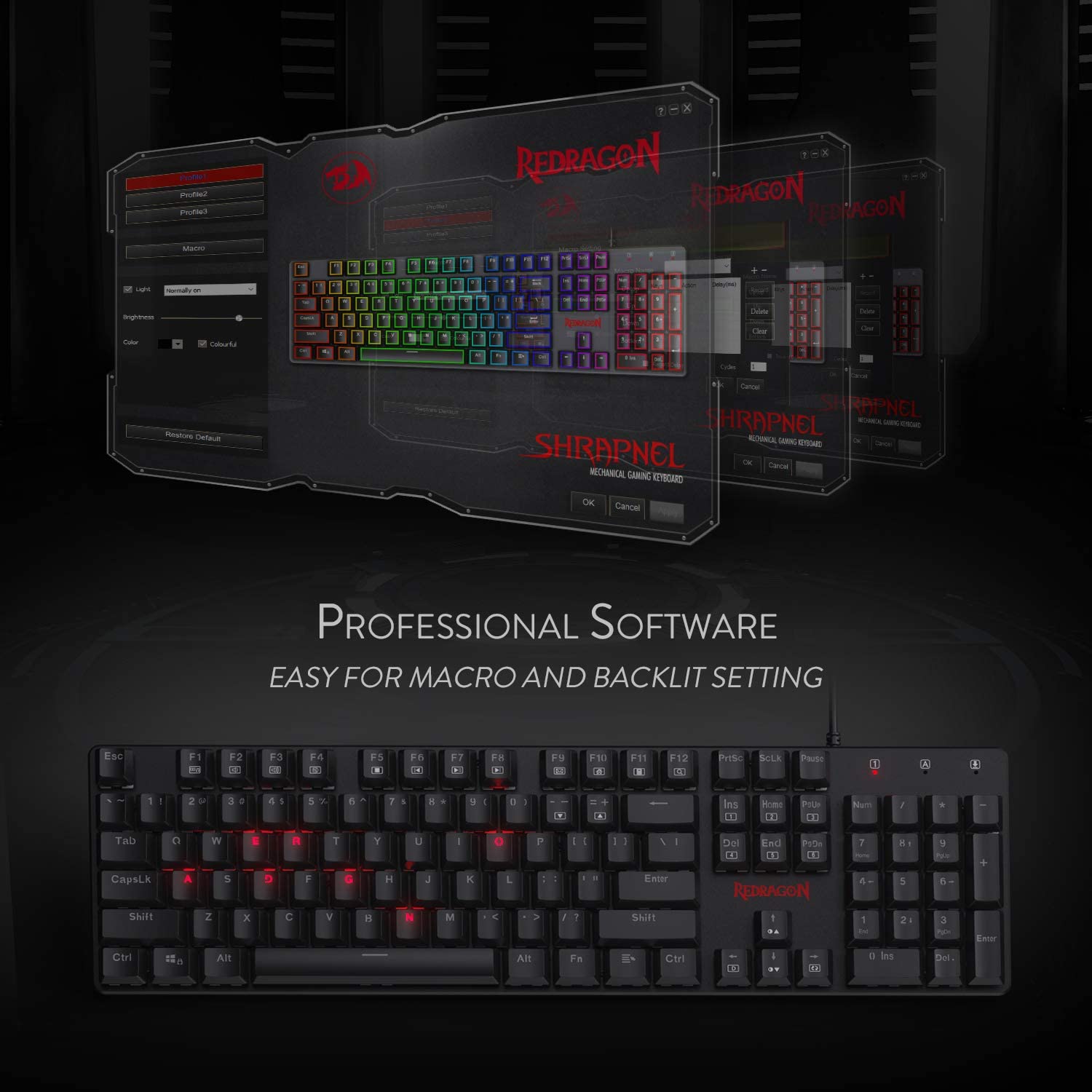Teclado Gamer Mecanico Redragon Shrapnel K589Rgb