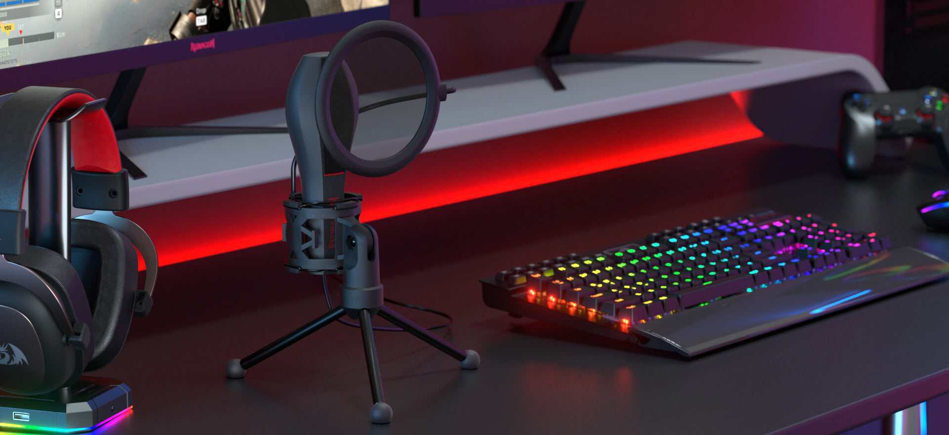 Microfono Gamer Redragon M200 Quasar Usb Condensador Estudio