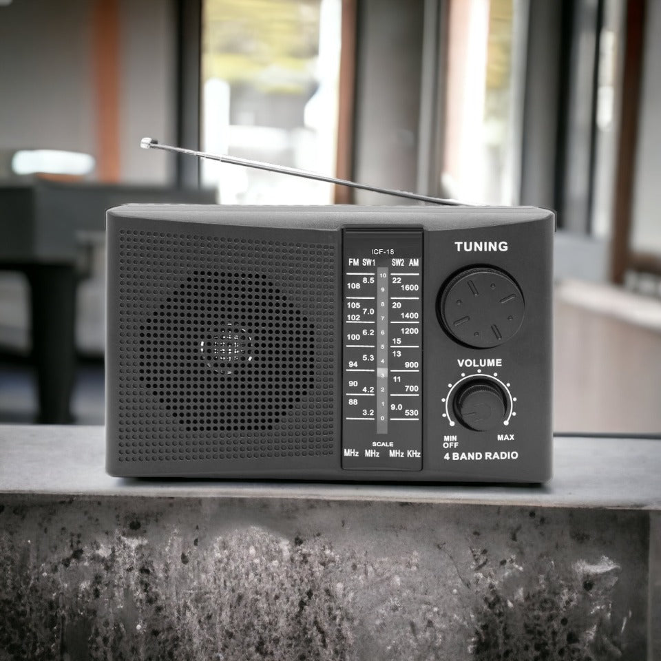 Radio AM / FM Multibandas Recargable a Pilas y Corriente 18R