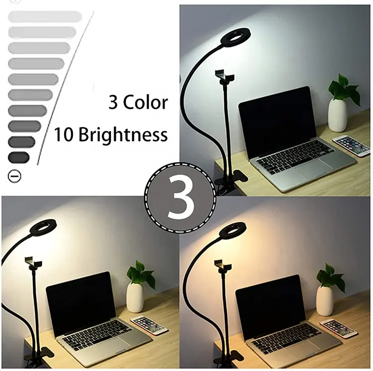 Aro de Luz para Streaming con Soporte Tipo Clip SR134 Pro