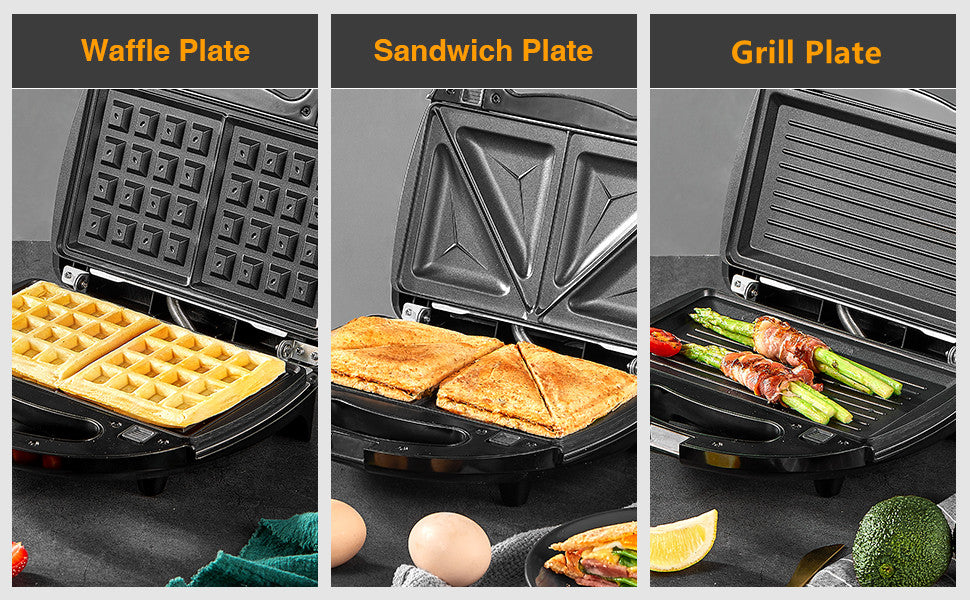Sandwichera + Parrilla + Waflera Black + Decker WM2000S-CL