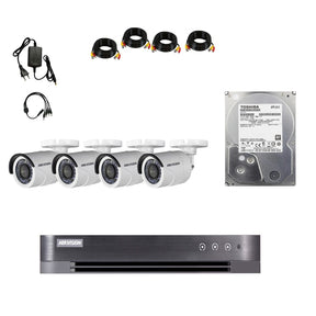 KIT DVR 4 Camaras de Seguridad HD Hikvision 1TB Full Pack