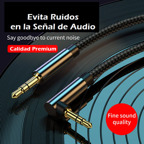 Cable De Audio Premium 1x1 Acordonado con Conector en 90° 3M