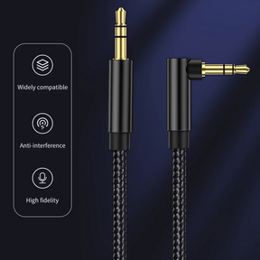 Cable De Audio Premium 1x1 Acordonado con Conector en 90° 3M