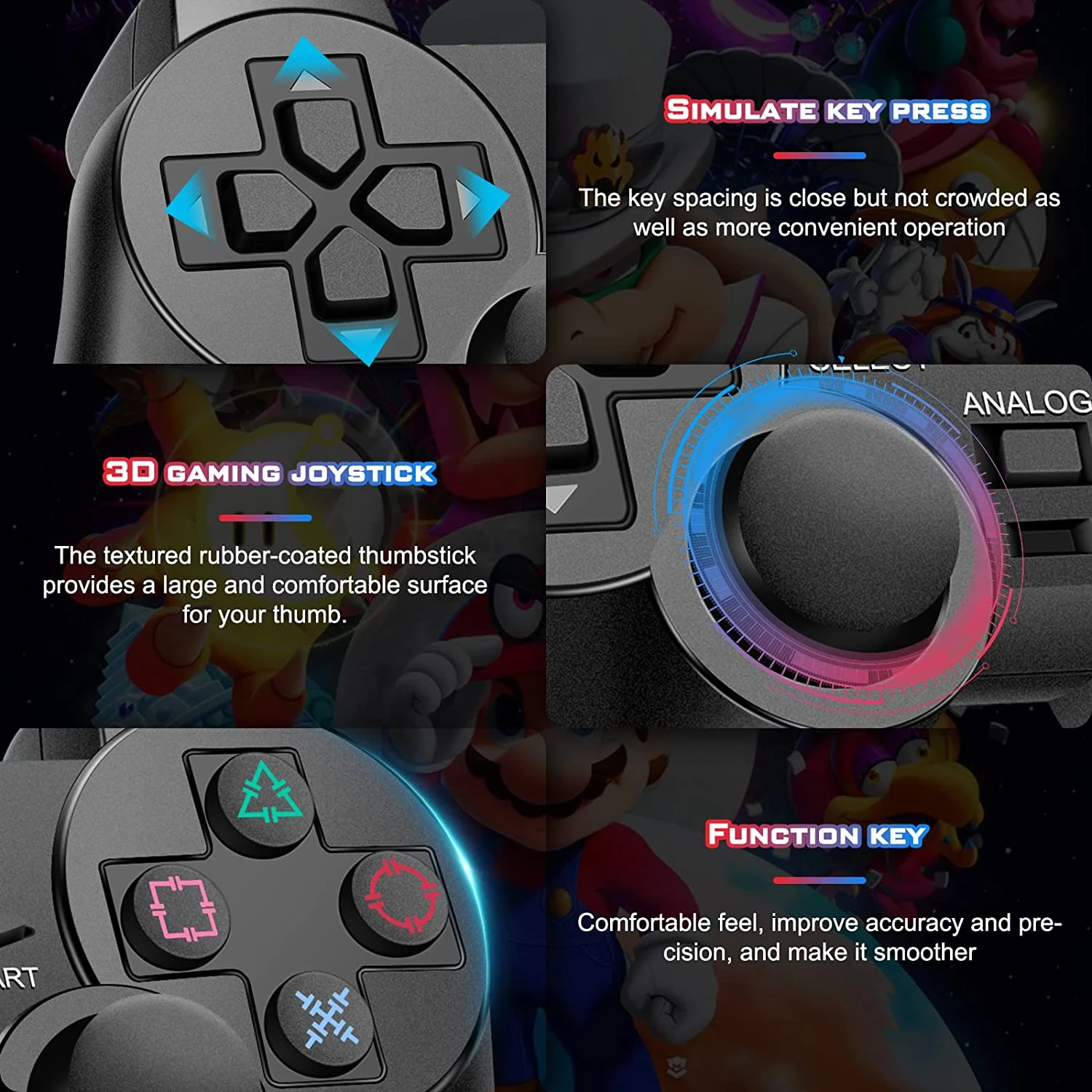 Gamepad USB con Análogos Black Deluxe DBC1001