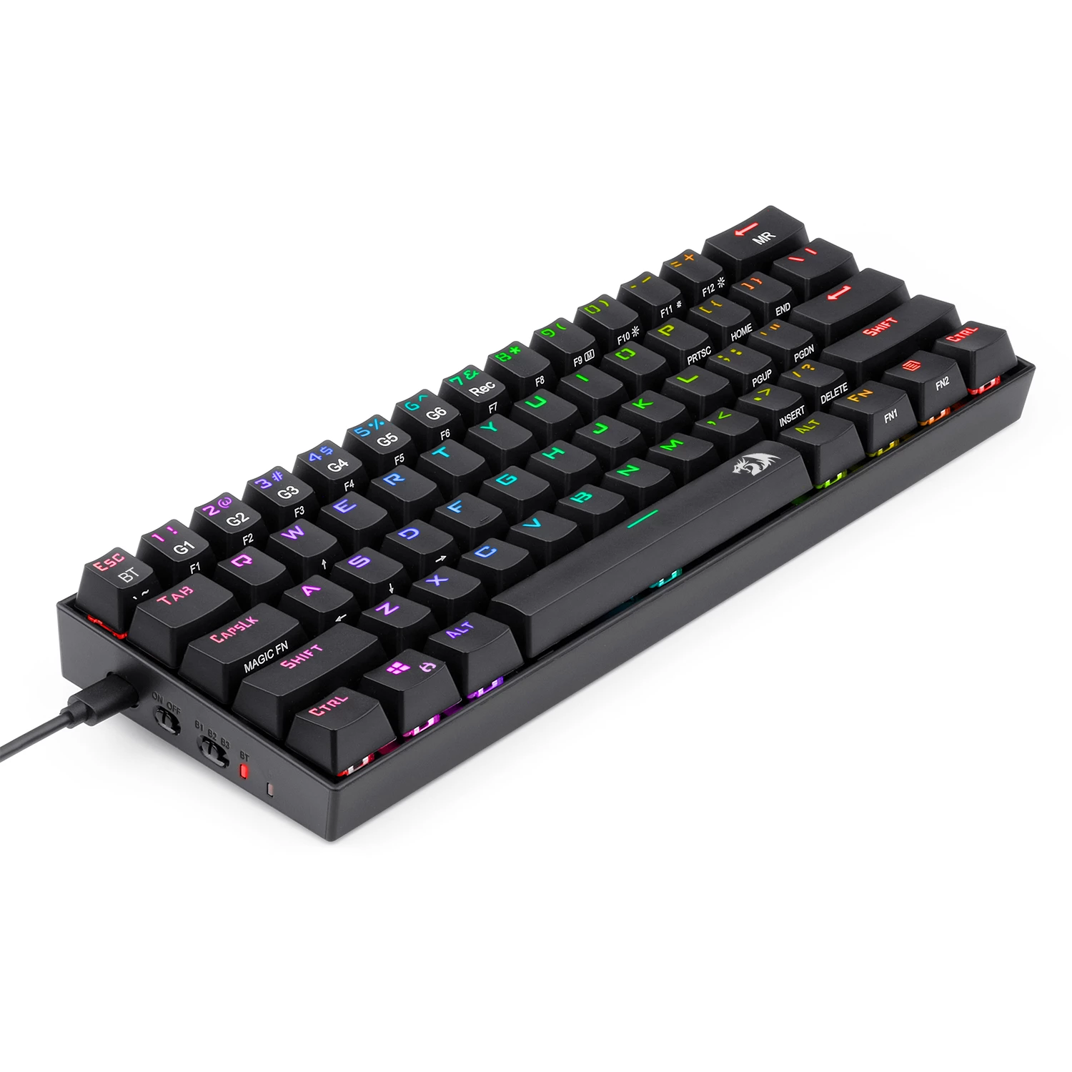 Teclado Gamer Inalámbrico BT Redragon Mecánico Draconic