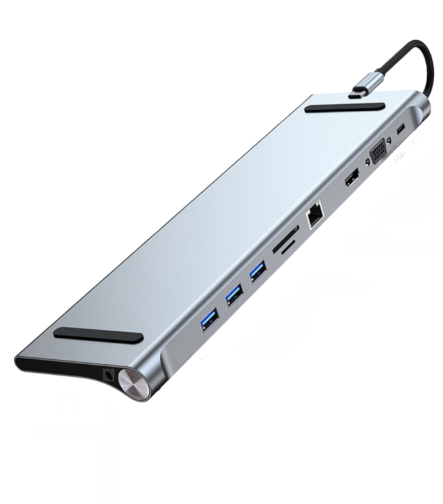 Hub Multipuerto Type-C (10en1) Profesional PD60W 4K Gigabyte