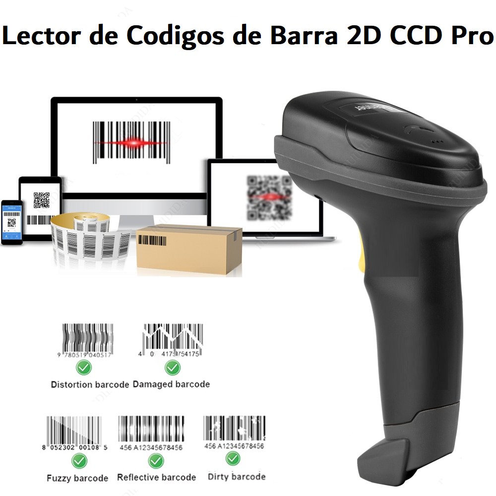 Lector de Códigos de Barra Bluetooth CCD IP54 Utek UT-BSCBT8