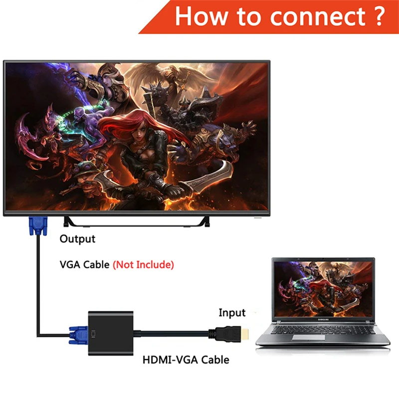 Conversor HDMI A VGA FULL HD con salida de Audio Dblue HGA05