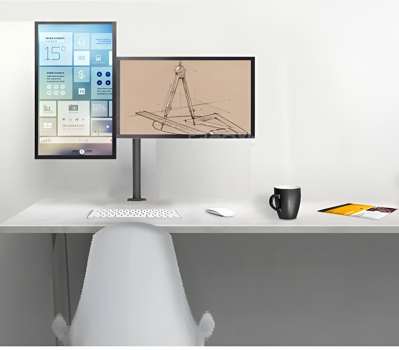 Soporte de Monitor para 2 Pantallas hasta 32" Reforzado