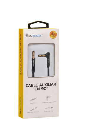 Cable De Audio Premium 1x1 Acordonado con Conector en 90° 3M