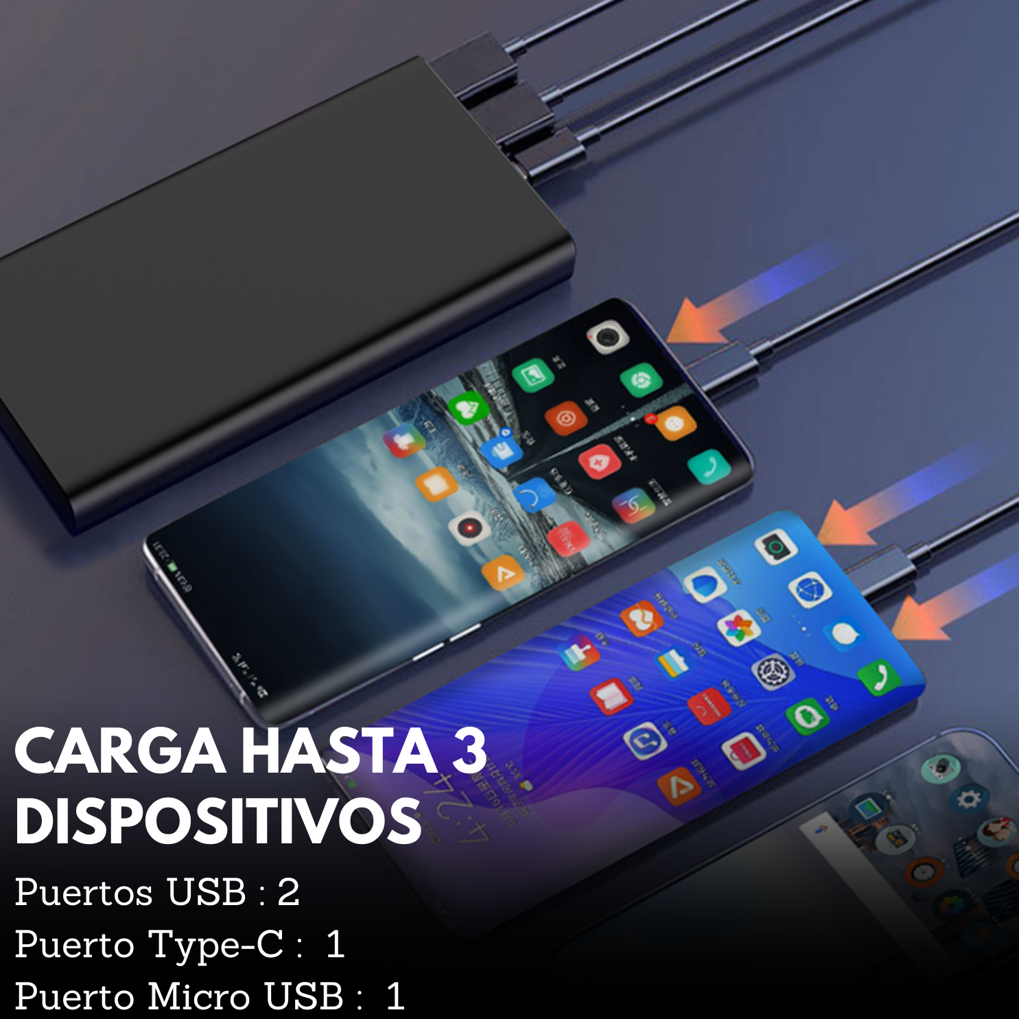 Powerbank 10.000mAh 18W PD Multi Puertos Tecmaster TM-200518