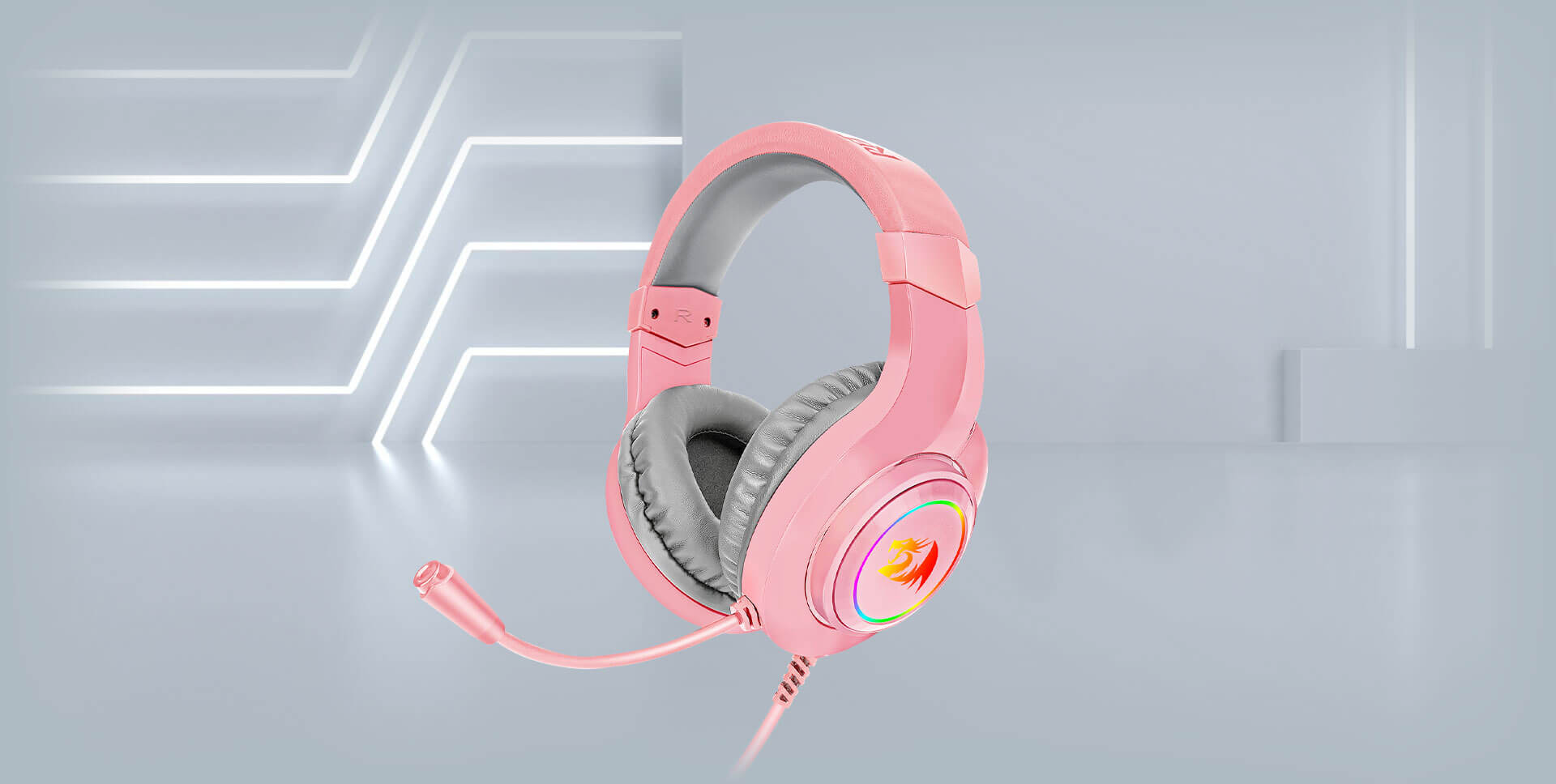 Audífonos Gamer Rosados Multiplataforma Redragon Hylas H260P