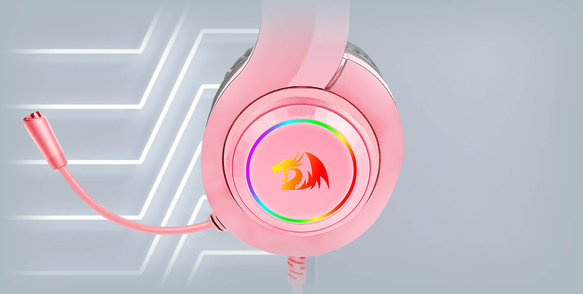 Audífonos Gamer Rosados Multiplataforma Redragon Hylas H260P
