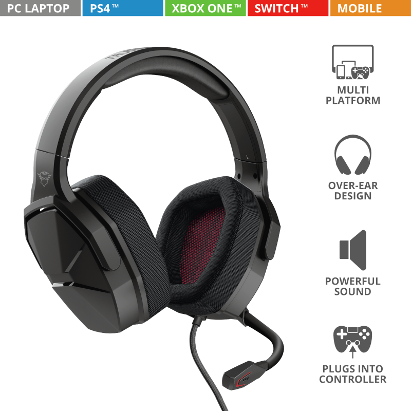 Audifono Gamer Trust Ward Multiplataformas Gxt 4371