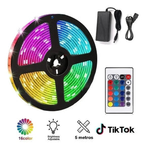 Kit Tira de Luces LED FULL RGB High Power 5 Metro + Control