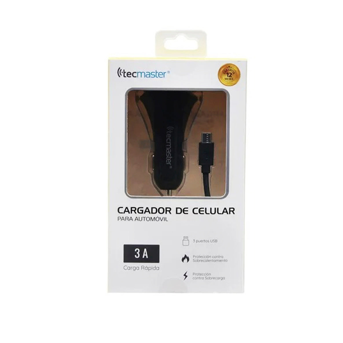 Cargador Usb para Auto Tecmaster de 3A con Carga Rapida 200508
