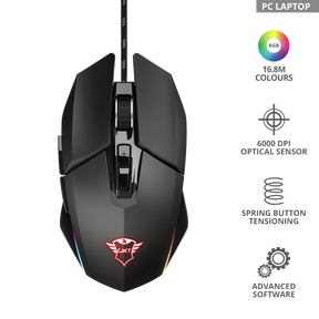 Mouse Gamer Ambidiestro Trust Idon Gxt 950 Full RGB 6000 Dpi