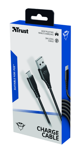 Cable De Datos Trust Type-C a USB para PS5 Carga Rápida 3M