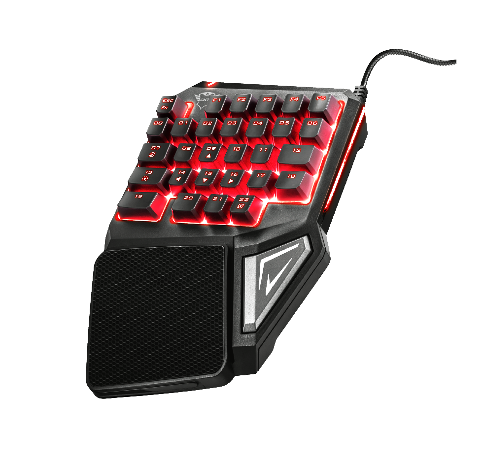 Teclado de Una Mano Anti-Ghosting Full Rgb Trust Gxt 888 Assa