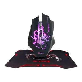 Kit Mousepad + Mouse Gamer Xtrike-Me  con Iluminación Led Rgb
