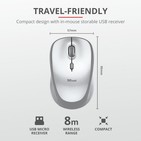 Mouse Inalambrico Trust Desktop Pro 2.4 Ghz Blanco Yvi 23386