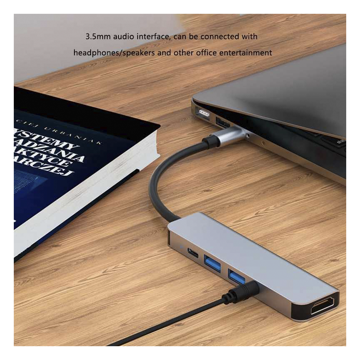 Adaptador Hub Usb-C Multipuertos 5 En 1 (Hdmi, Jack, Usb, Usb C) Gtc