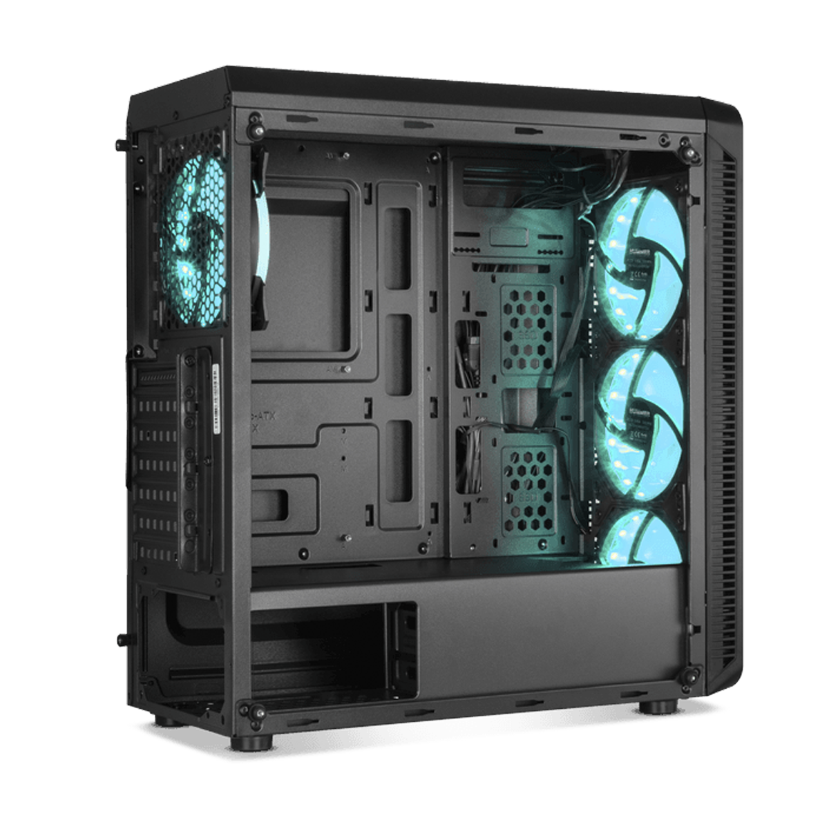 Gabinete Gamer Hummer Tgm + 4 Ventiladores Argb Full Color