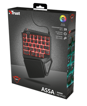 Teclado de Una Mano Anti-Ghosting Full Rgb Trust Gxt 888 Assa