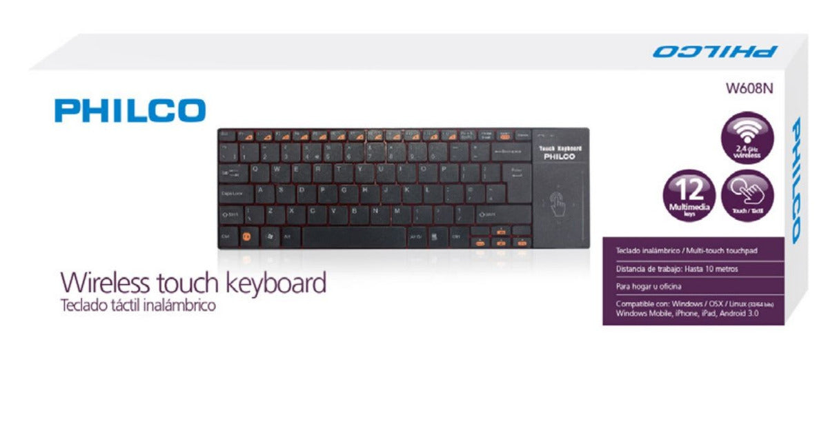 Teclado Inalambrico Touchpad para Smart TV y PC Philco W608N