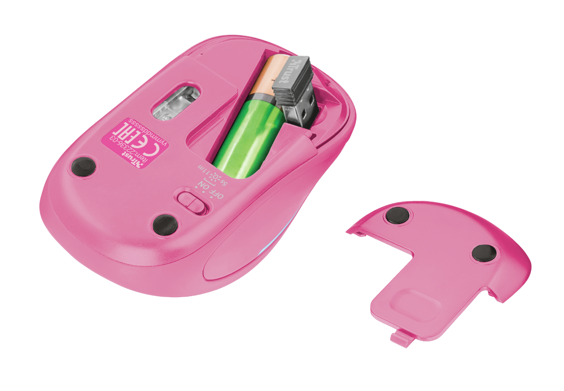 Mouse Inalambrico Rosado Retro Iluminado Rgb Trust Yvi 22336