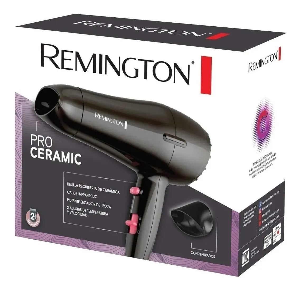 Secador De Pelo Remington Ceramic Pro D2121 1800W