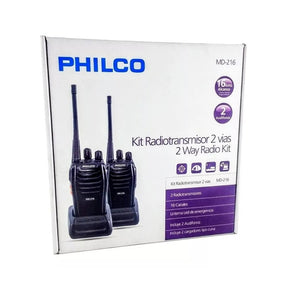 KIT de 2 Radio Transmisores Philco Walkie Talkie 16KM MD-216