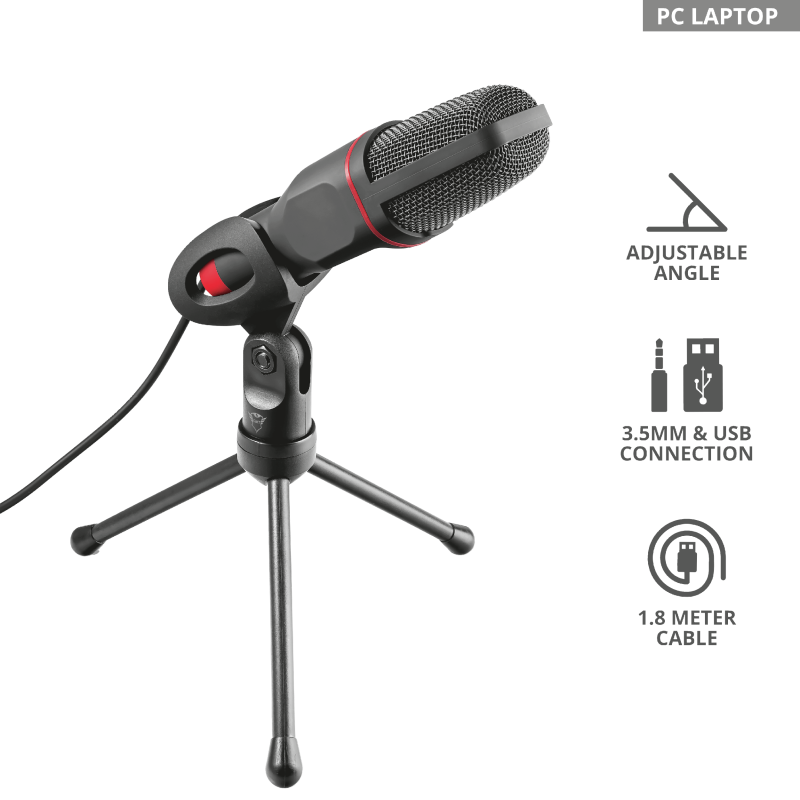Microfono Usb Condesador Profesonal Trust Gxt 212 PC PS5 PS4