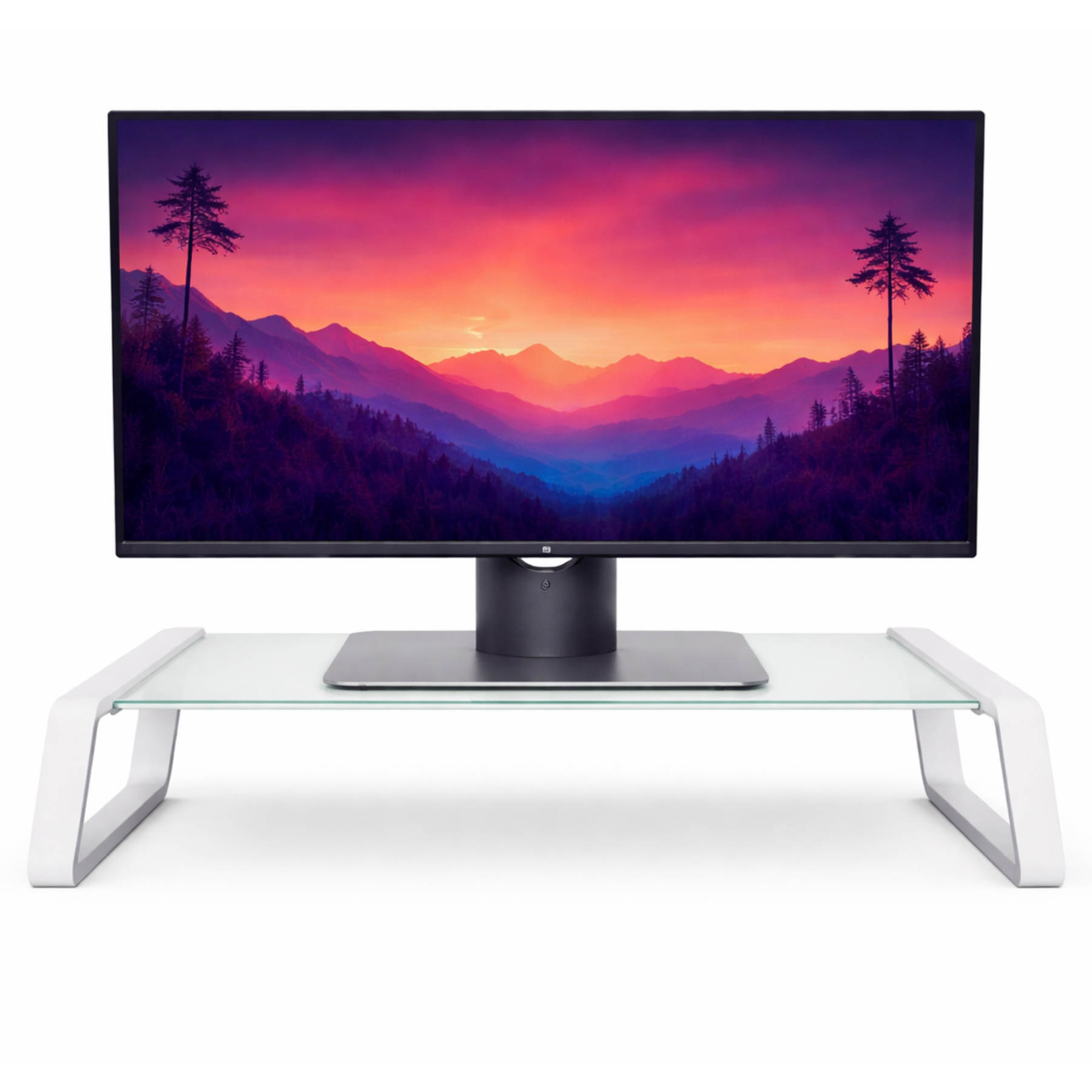 Soporte de Monitor Trust Monta Premium Tempered GLASS White