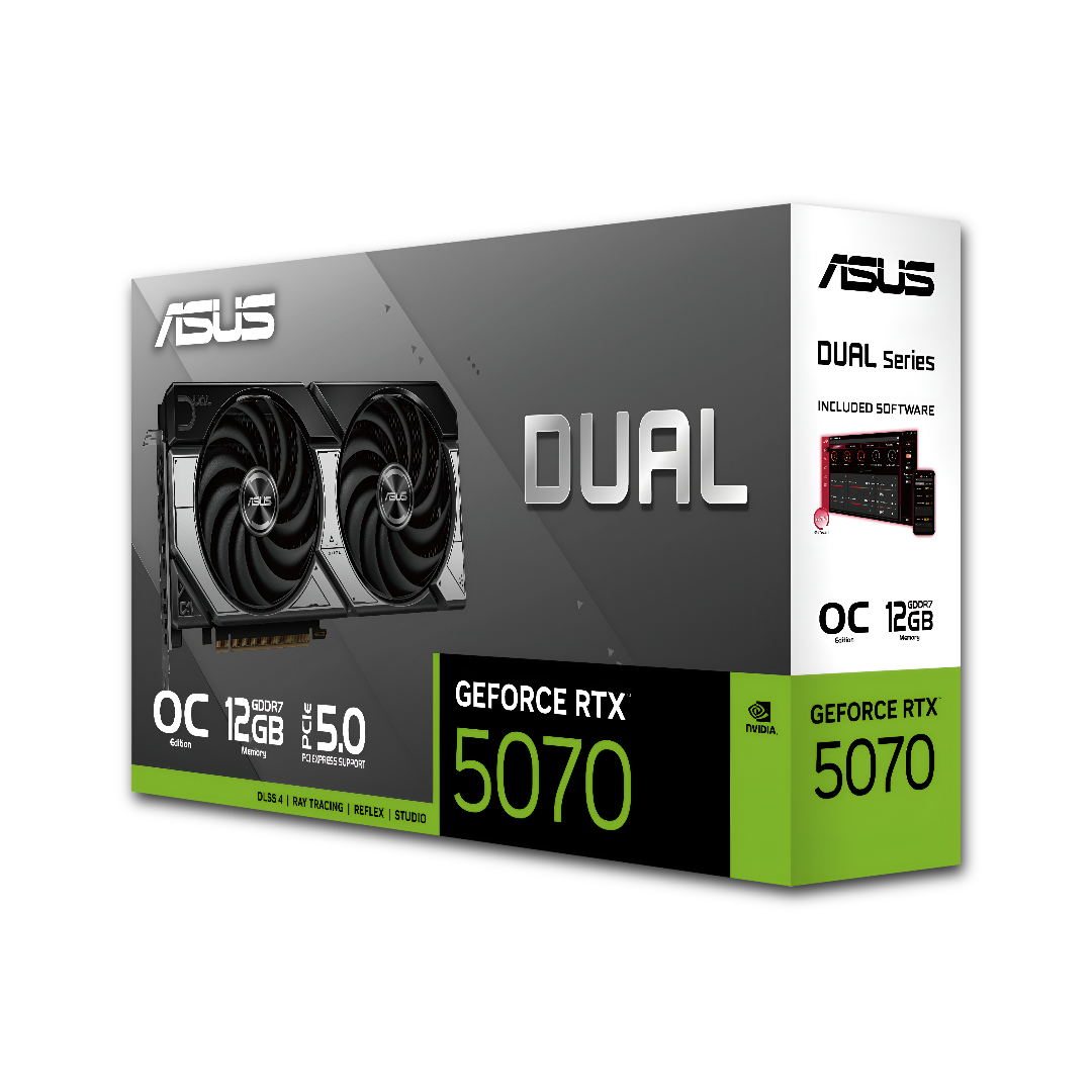 Tarjeta de Video ASUS RTX 5070 12GB OC Edition Dual PCIE 5.0