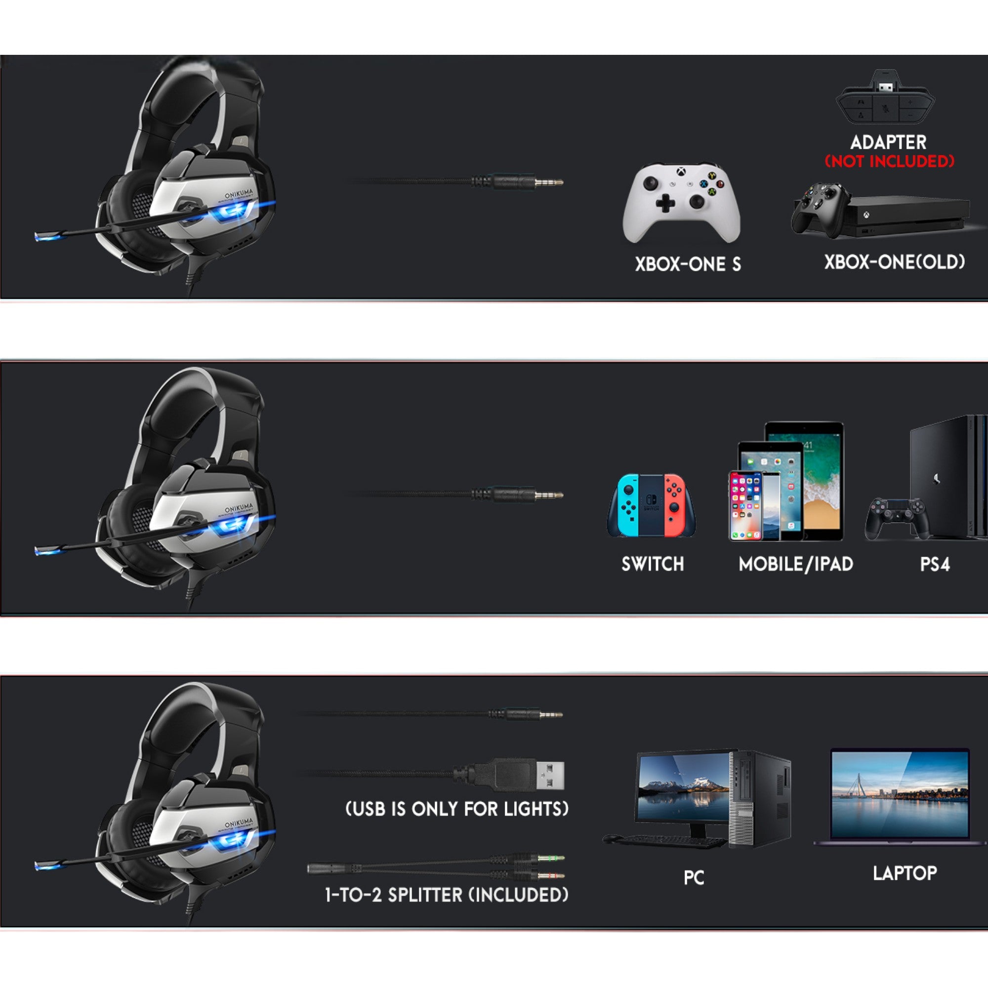 Audifonos Gamer Dgx Killmonger Pc/Ps4/Xbox/Smartphone/Switch