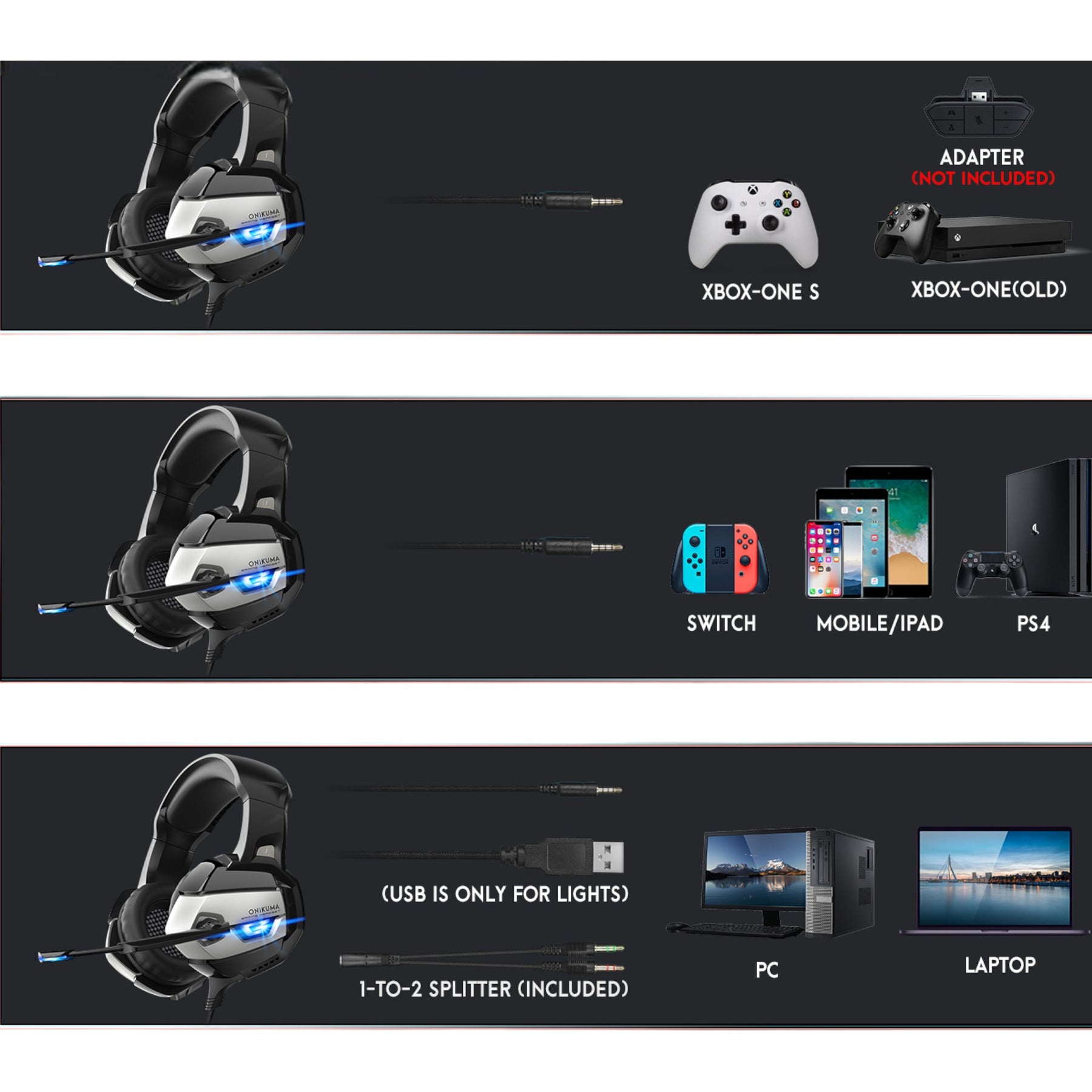 Audifonos Gamer Dgx Killmonger Pc/Ps4/Xbox/Smartphone/Switch