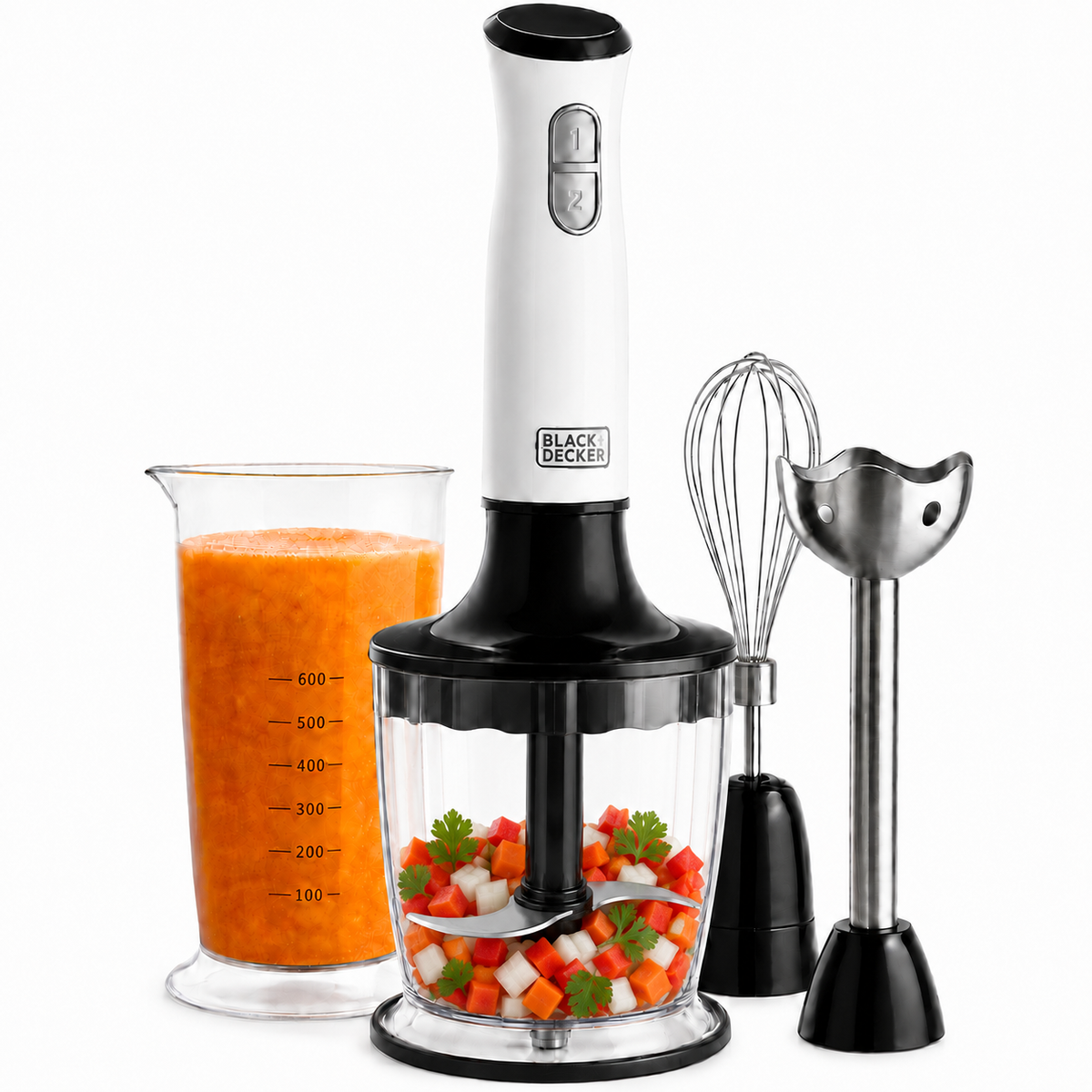 Batidora De Inmersion 3 en 1 Black + Decker 700W HB24710-CL - Blanco / Tamaño Único