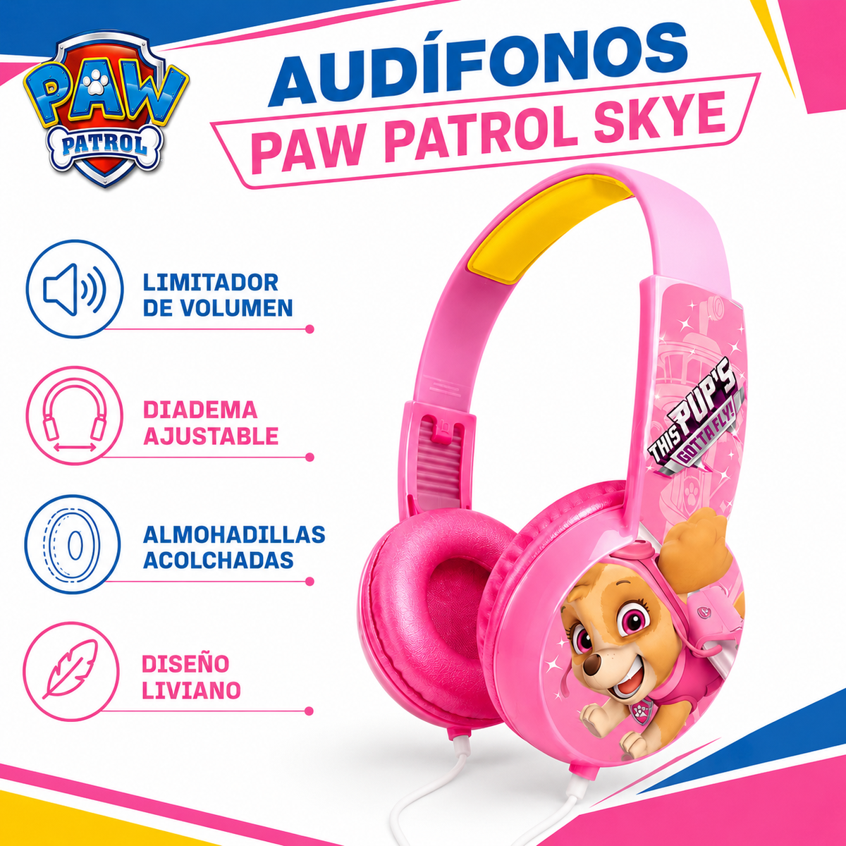 Audífonos Nikelodeon Paw Patrol SKY HP203371-SKY (Niños)
