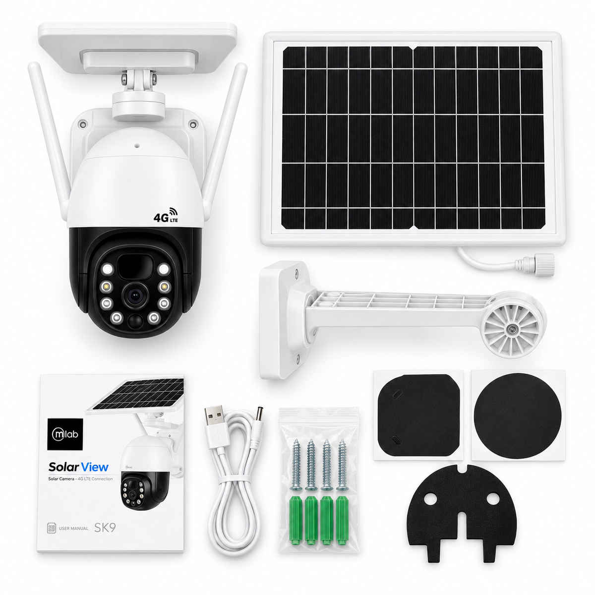 Cámara de Seguridad Solar Autónoma Robótica PTZ IP-4GLTE FHD