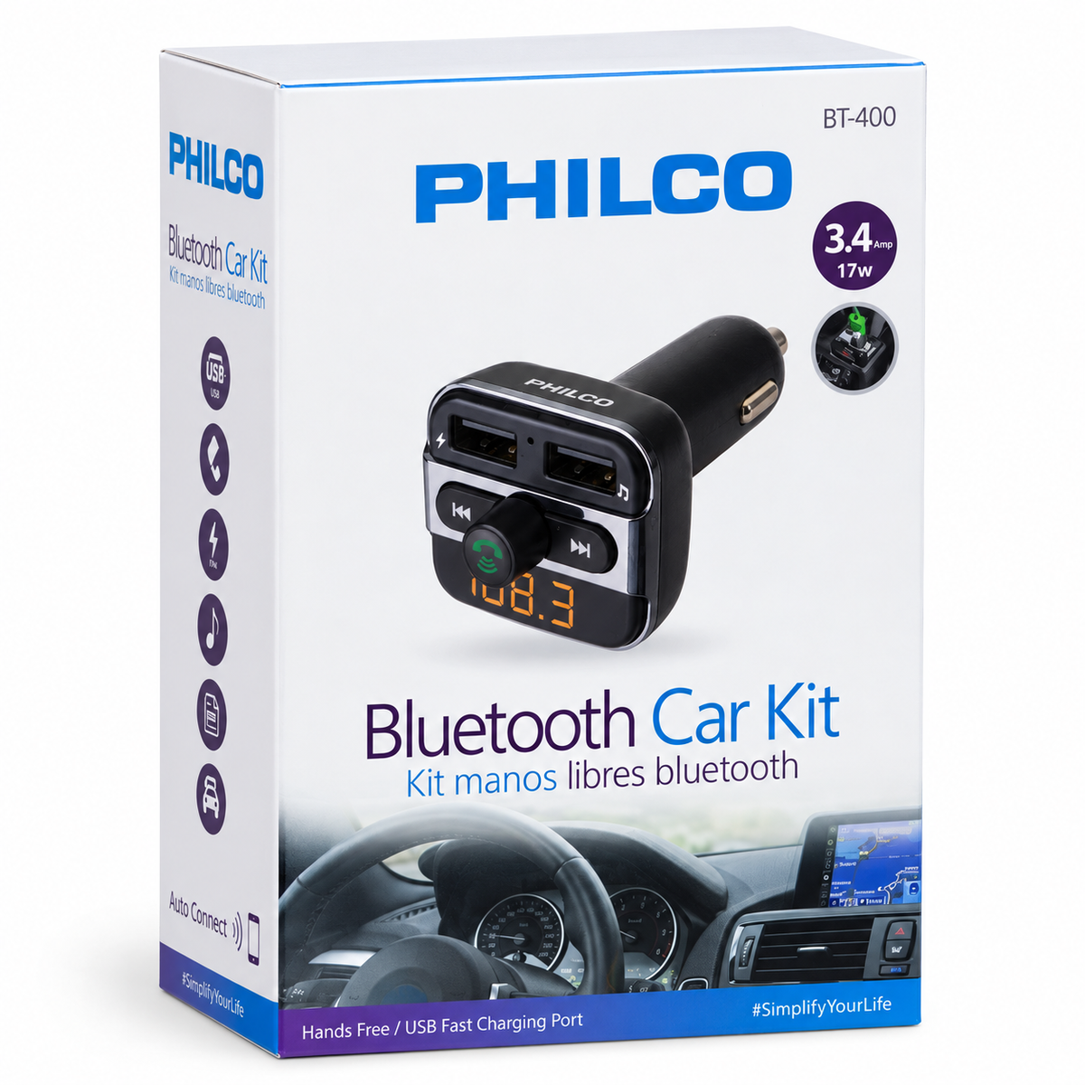 Reproductor de Música para Auto - Transmisor FM Smart BT400